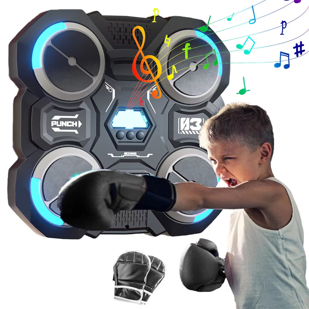 Bluetooth-Compatible Smart Music Boxing Machine for Kids - Wall Mounted Fun!.