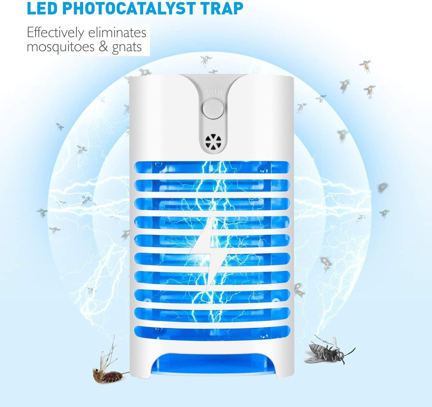 2 Pack Bug Zapper Mosquito Zapper, Elec-Tric Mosquito Fruit Fly Gnat Mosquito Kill-Er Lamp Eliminates Flying Pests Fly Insect Trap Indoor Plug in Night Light for Home.