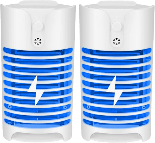 2 Pack Bug Zapper Mosquito Zapper, Elec-Tric Mosquito Fruit Fly Gnat Mosquito Kill-Er Lamp Eliminates Flying Pests Fly Insect Trap Indoor Plug in Night Light for Home.