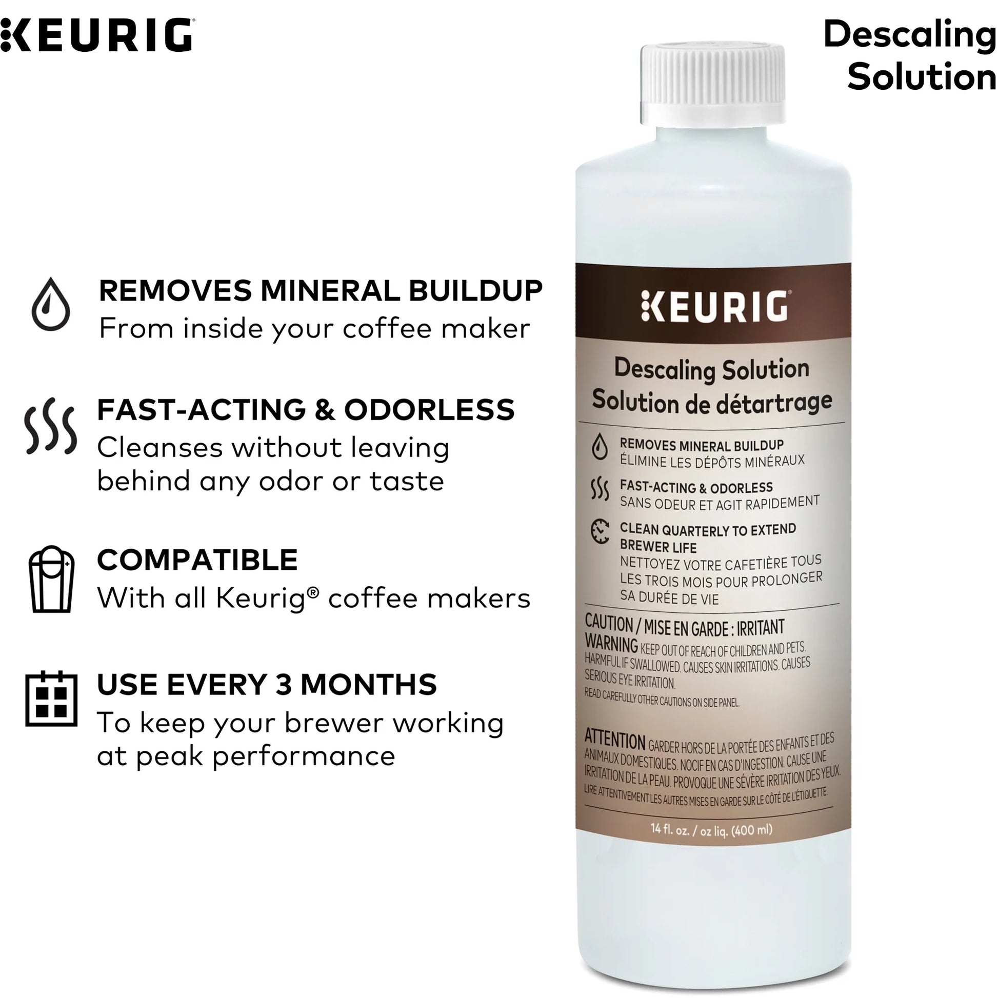 Descaling Solution for All  2.0 and 1.0 Coffee Makers.