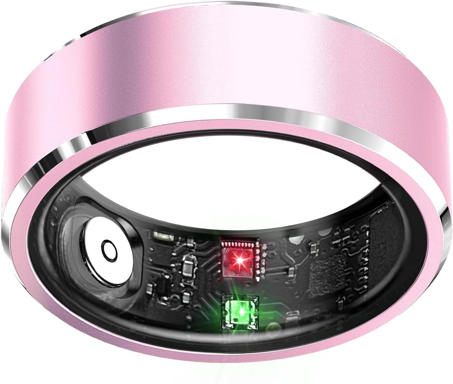 Light Pink Smart Ring Health Tracker - Waterproof Fitness Ring with Heart Rate & Sleep Monitoring, Activity Tracking, Air Gestures, 7-Day Battery for iOS & Android.