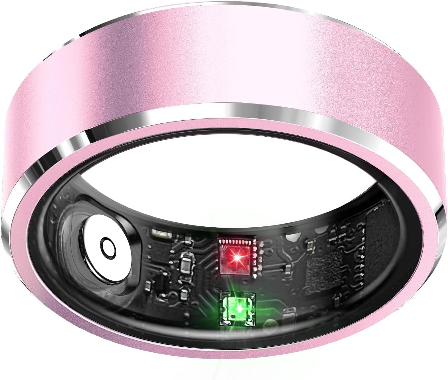 Light Pink Smart Ring Health Tracker - Waterproof Fitness Ring with Heart Rate & Sleep Monitoring, Activity Tracking, Air Gestures, 7-Day Battery for iOS & Android.