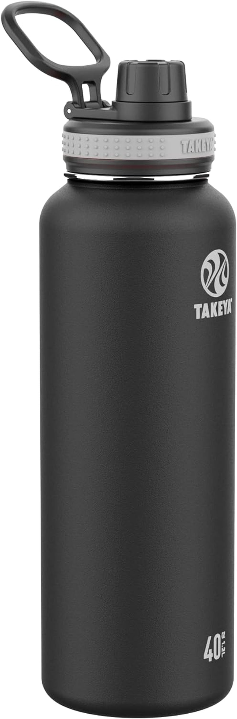 Originals 40 Oz Vacuum Insulated Stainless Steel Water Bottle with Spout Lid, Black.