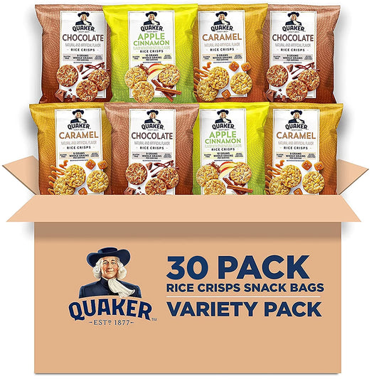 Rice Crisps, Variety Pack, Gluten Free, 0.91 Oz Bag, 30 Count.