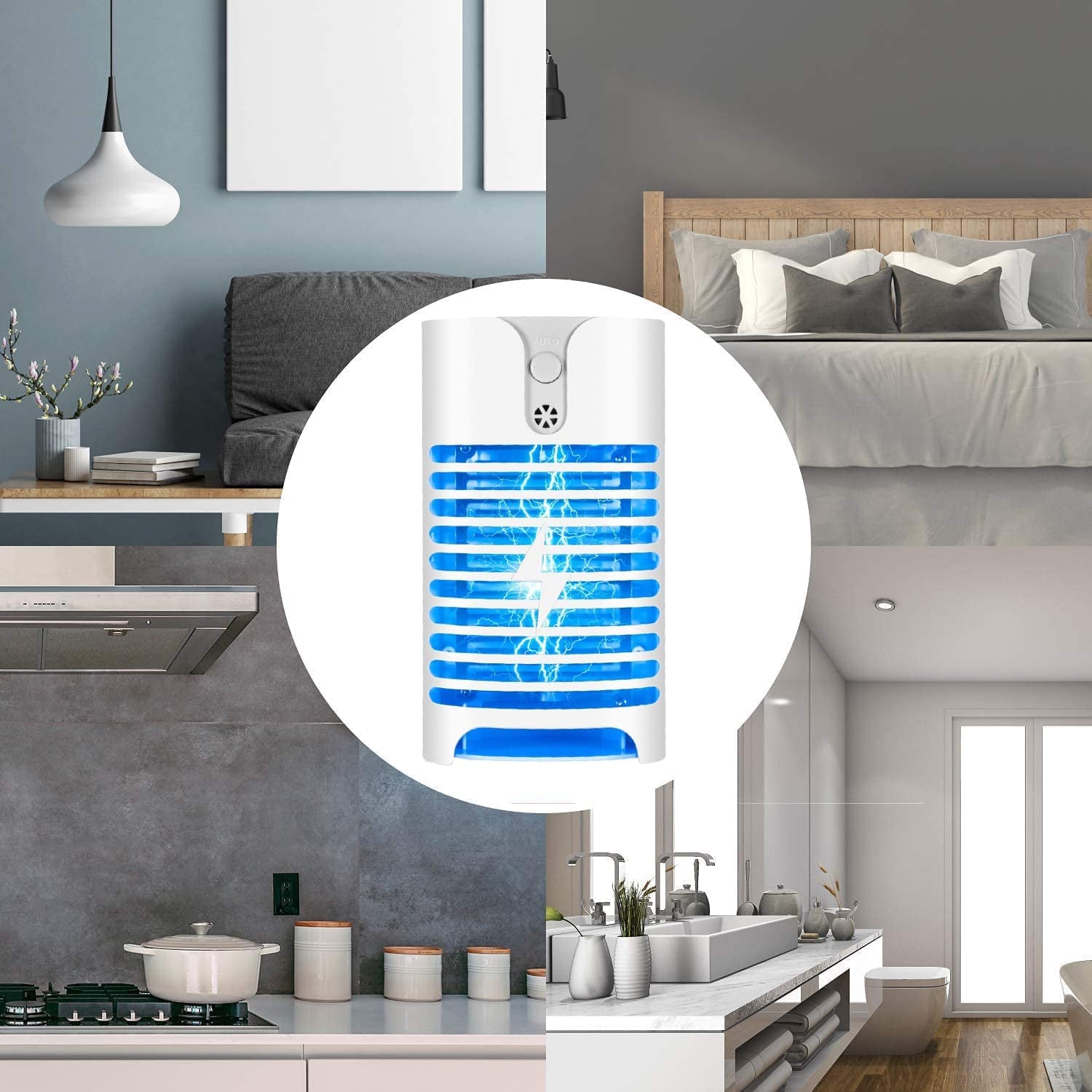 2 Pack Bug Zapper Mosquito Zapper, Elec-Tric Mosquito Fruit Fly Gnat Mosquito Kill-Er Lamp Eliminates Flying Pests Fly Insect Trap Indoor Plug in Night Light for Home.