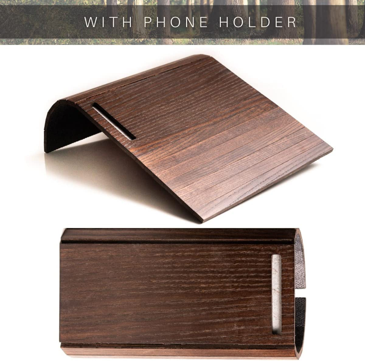 Sofa Arm Tray Table Couch Bedside Wood Coaster Coffee Cup Foldable Armrest Caddy End Protector Folding Living Room Furniture Mat Tv Chair Tables Trays with Phone Holder.