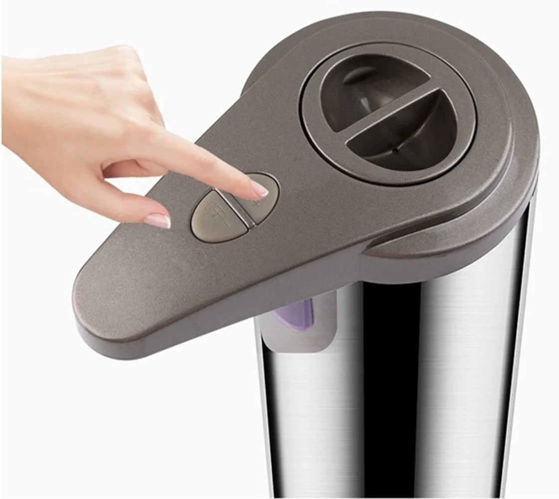 Automatic Liquid Soap Dispenser Touchless Battery Operated Stainless Steel Silver.