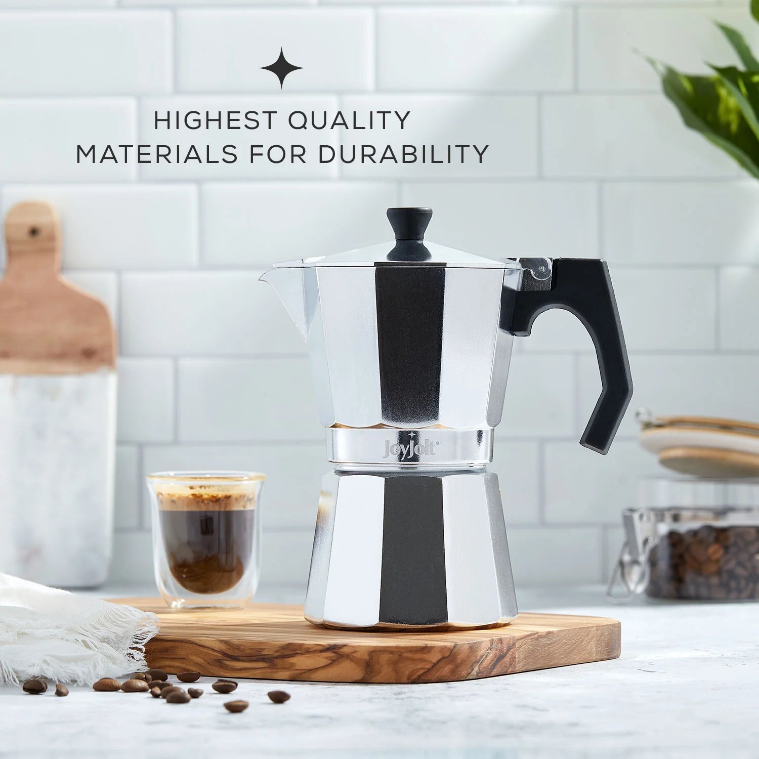 Italian Moka Pot Stovetop Aluminum Espresso Maker [6 Cup]- Ombre Orange.