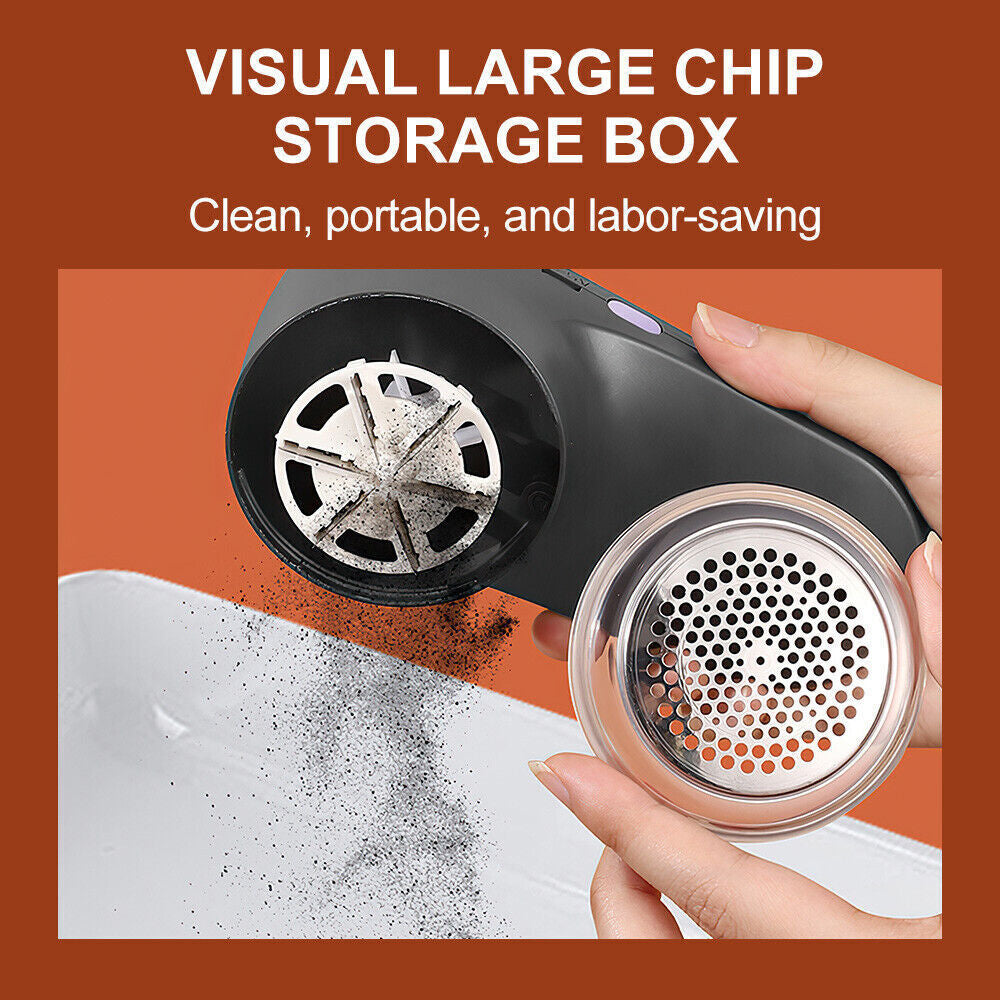 Electric Lint Remover Clothes Fabric Sweater Fuzz Shaver Recharge Power Display.