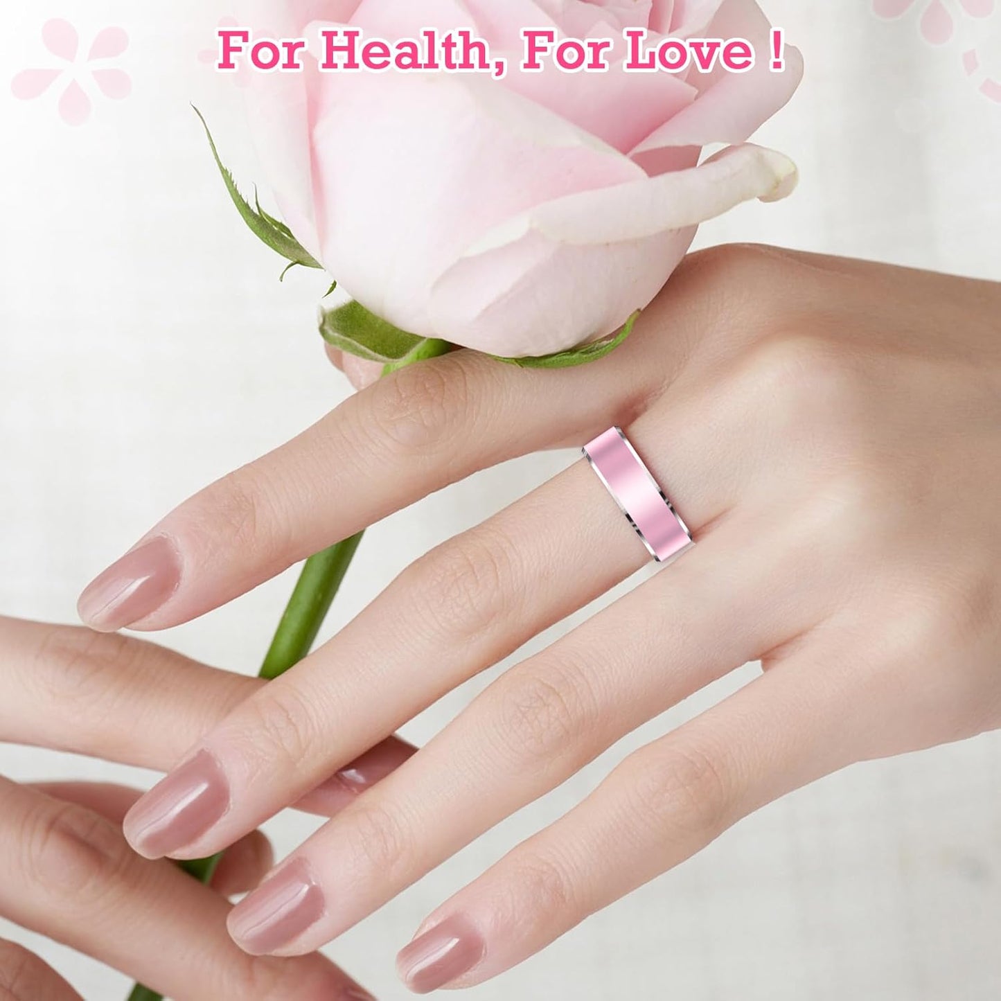 Light Pink Smart Ring Health Tracker - Waterproof Fitness Ring with Heart Rate & Sleep Monitoring, Activity Tracking, Air Gestures, 7-Day Battery for iOS & Android.