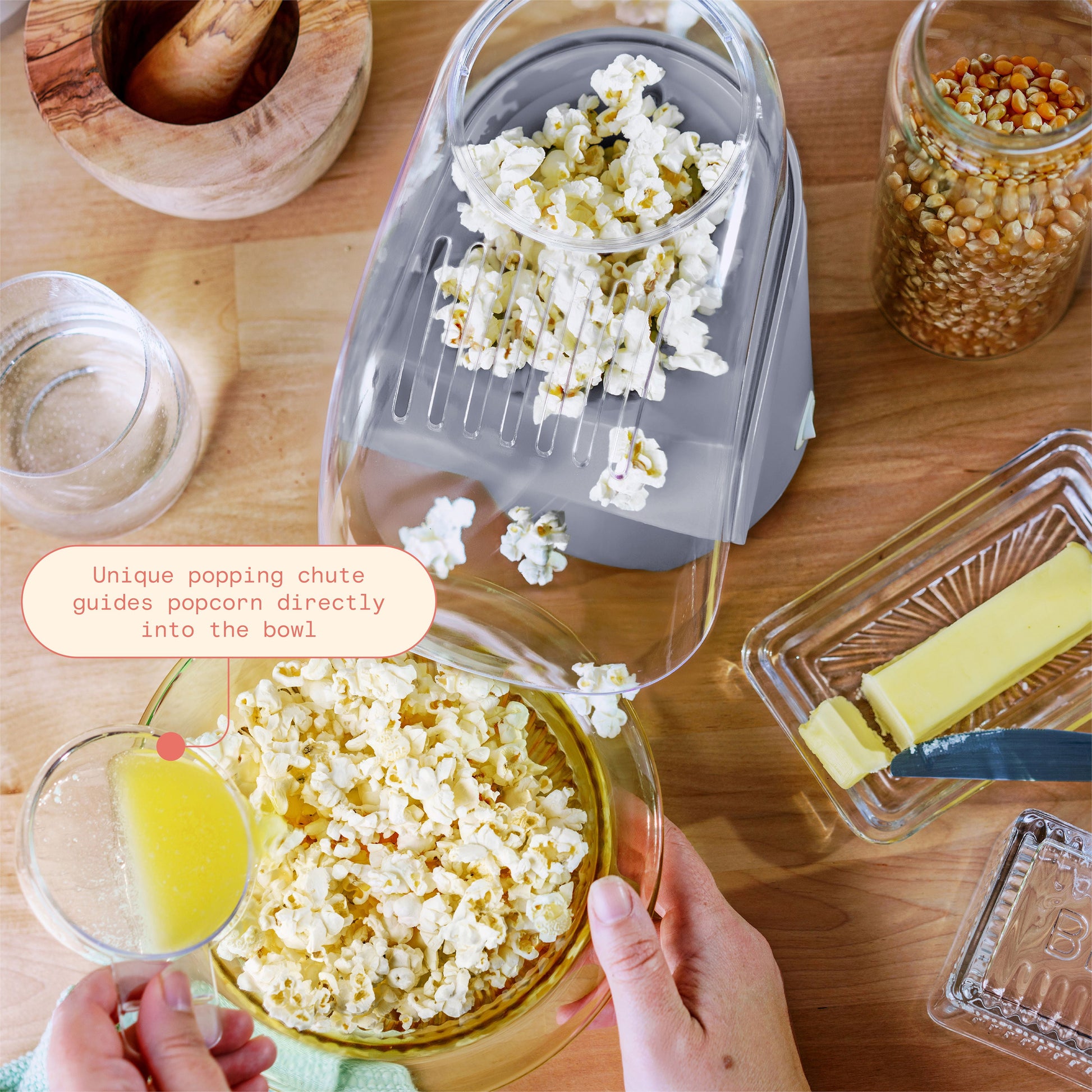 16 Cup Hot Air Electric Popcorn Maker, Cornflower Blue by Drew Barrymore.