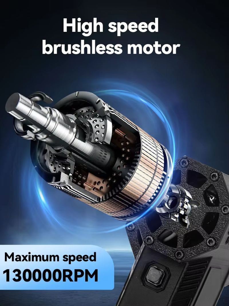 High-Speed Electric Air Blower - 130,000 RPM Mini Turbo Jet Fan for Powerful Snow Removal and Car Drying.