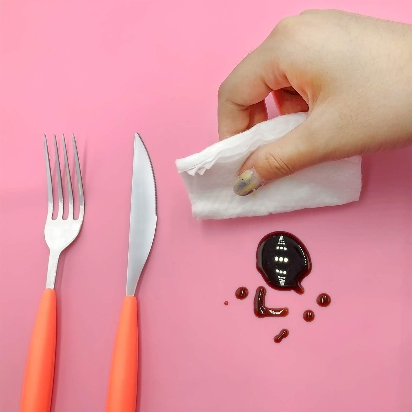 24 X 20Inch X-Large Reusable Silicone Table Mat Child Kids Dinner Placemat Desk Countertop Waterproof Protector Heat Insulation Kitchen Pastry Rolling Dough Pad Tool (Pink).